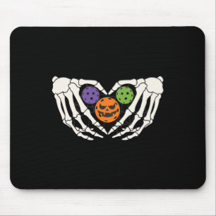 Funny Picklell Halloween Skeleton Hands Love Heart Mouse Pad