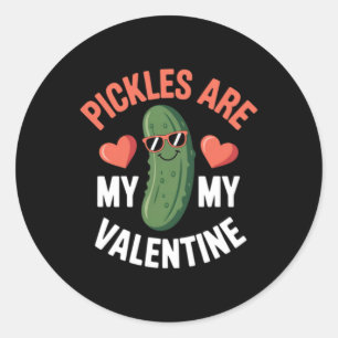 Funny Pickles Are Valentine Pickle Valentines Day Classic Round Sticker