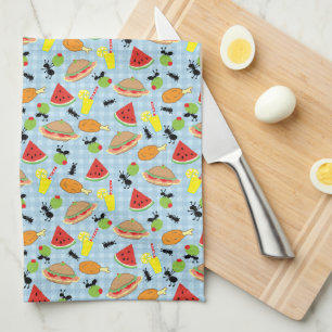 Funny Picnic Food Pattern Towel