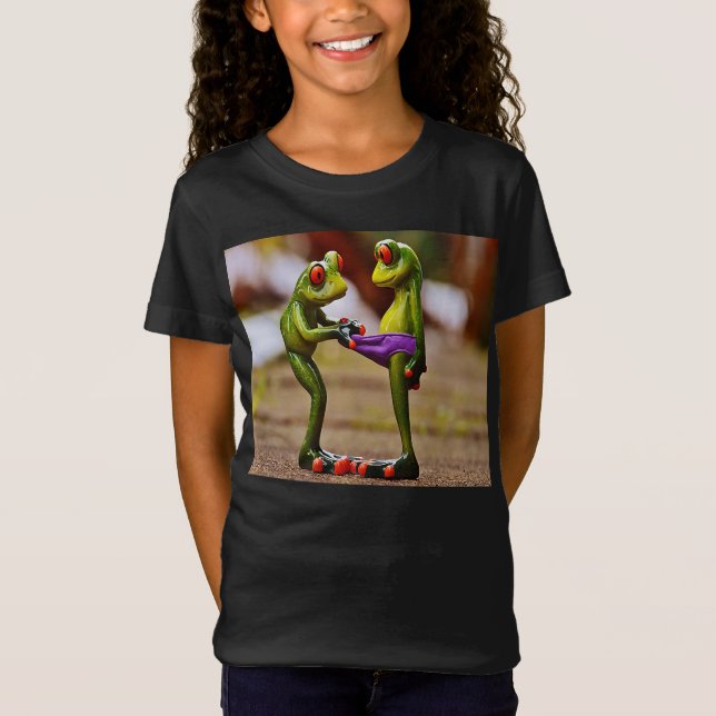 Funny picture of a frog looking down  underwear T-Shirt (Front)