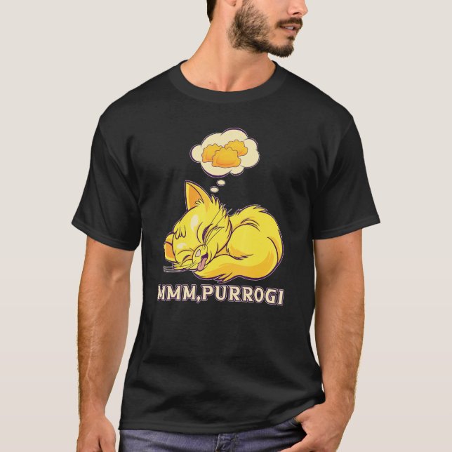 Funny Pierogi Cat Polish Food Poland Polska Mmm, P T-Shirt (Front)