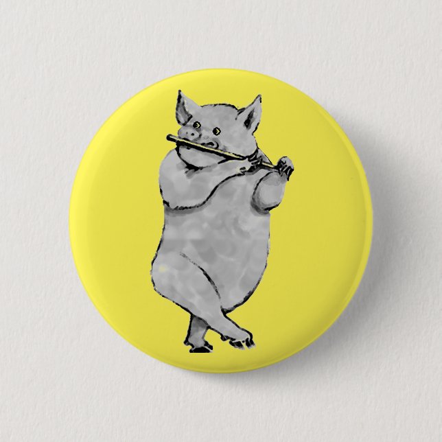 Funny Pig 6 Cm Round Badge (Front)