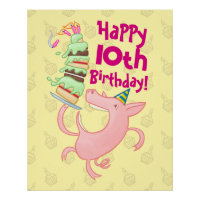 Funny Pig Add The Age Giant Birthday Cake Cartoon