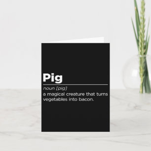 Funny Pig Bacon Art For Men Women Bbq Food Pork Ba Card
