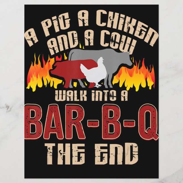 Funny Pig Chicken Cow Bar B Q Bbq Chef Cookie Cook (Front)