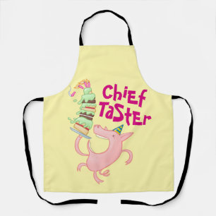 Funny Pig Chief Taster Giant Sponge Cake Cartoon Apron