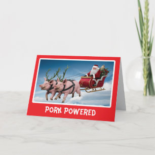 Funny Pig Christmas Holiday Card