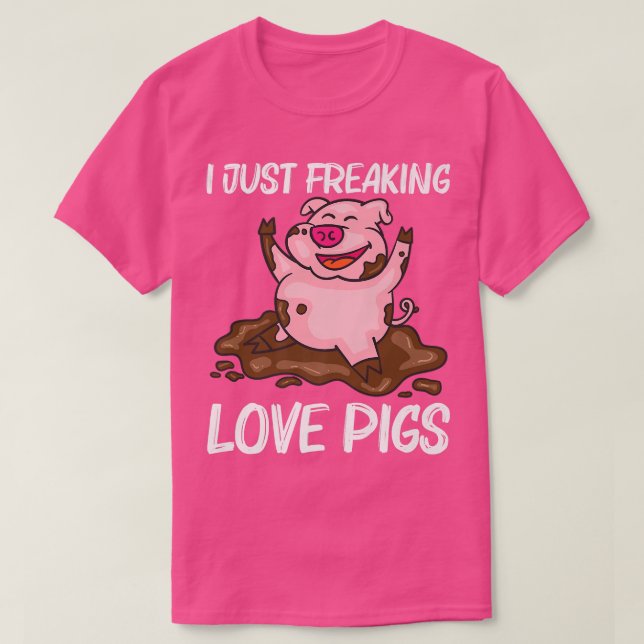 Funny Pig Design For Men Women Hog Farmer Farm Ani T-Shirt (Design Front)