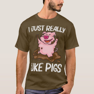 Funny Pig Design For Men Women Hog Farmer Farm Ani T-Shirt