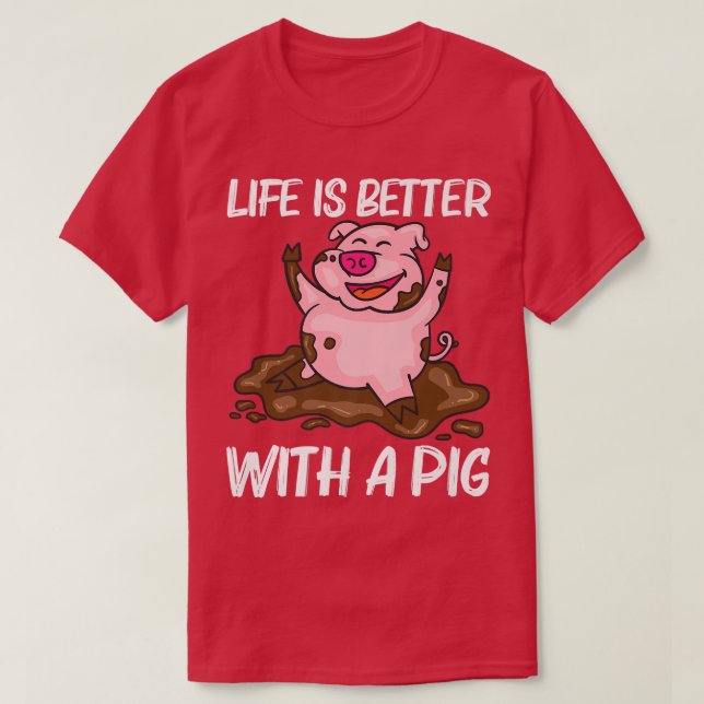 Funny Pig Design For Men Women Hog Farmer Farm Ani T-Shirt (Design Front)