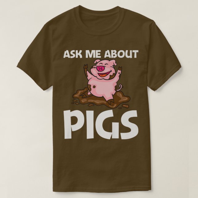 Funny Pig Design For Men Women Hog Farmer Farm Ani T-Shirt (Design Front)
