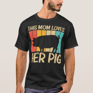 Funny Pig Design For Mum Women Pig Farmer Farm Far T-Shirt