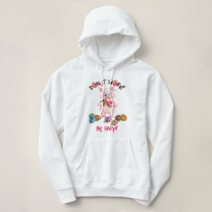 Funny Pig Doughnut Pun Hooded Sweatshirt