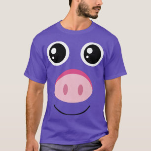 Funny Pig Face Swine Halloween Costume For Couples T-Shirt