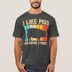 Funny Pig For Men Women Farm Animal Swine Vintage T-Shirt