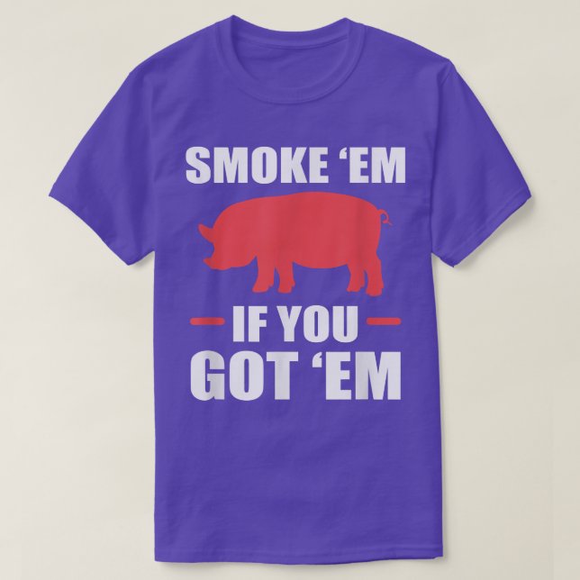 Funny Pig Grilling BBQ  T-Shirt (Design Front)