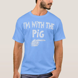 Funny Pig Halloween Costume Lazy Shirt, I'm With T T-Shirt