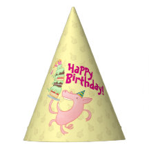 Funny Pig Happy Birthday! Giant Layer Cake Cartoon