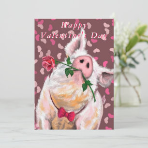 Funny Pig Happy Valentine's Day Card