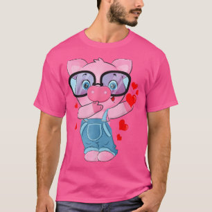 Funny Pig Heart Valentine's day Gifts Cute Pig Dab T-Shirt