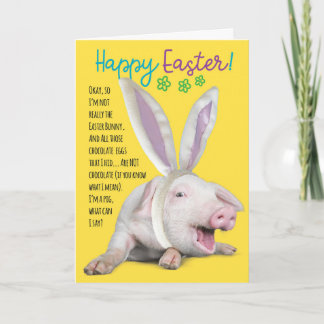 Funny Pig– I Am Not The Easter Bunny Photo Card