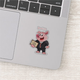 Funny pig in business suit cartoon 