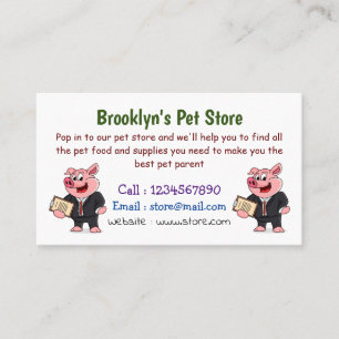 Funny pig in business suit cartoon  card