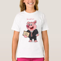 Funny pig in business suit cartoon