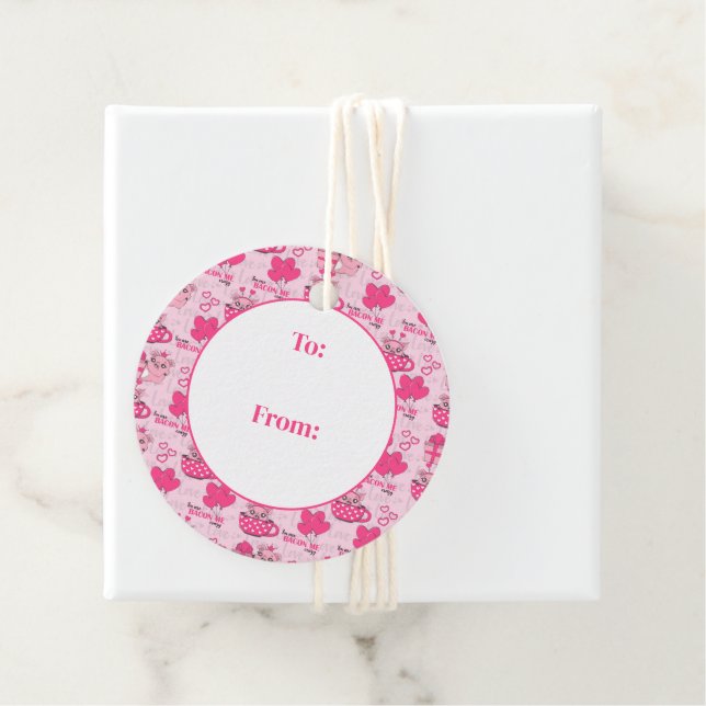 Funny Pig Love Pun Favour Tags (In Situ)