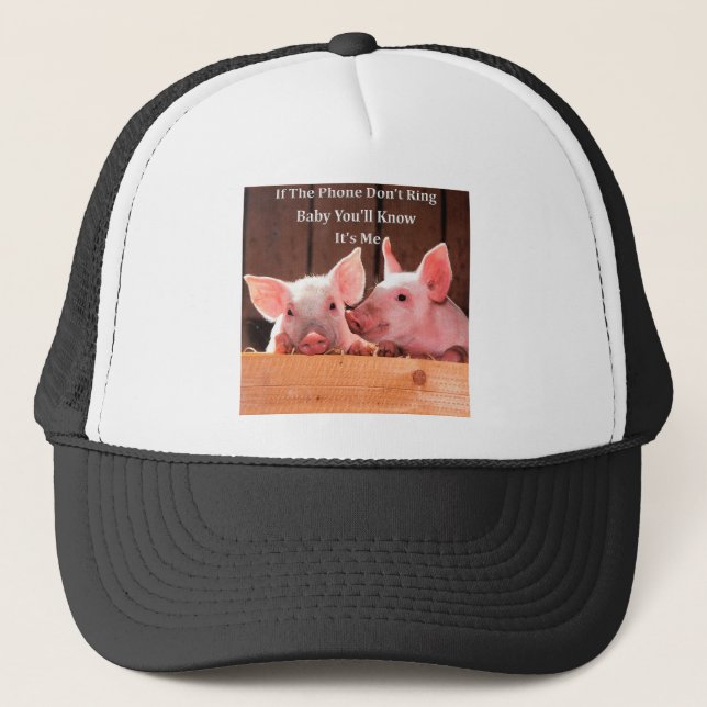 Funny Pig Memes with funny pig sayings and quotes Trucker Hat (Front)