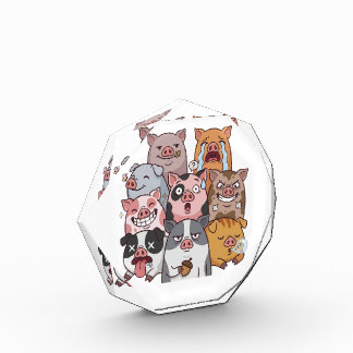 Funny Pig Mood Squad Cartoon Photo Block