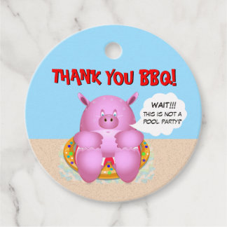 Funny Pig on a Float |  Pool Beach Party Favour Tags