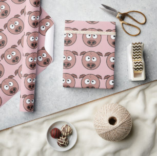 Funny Pig Pattern Wrapping Paper