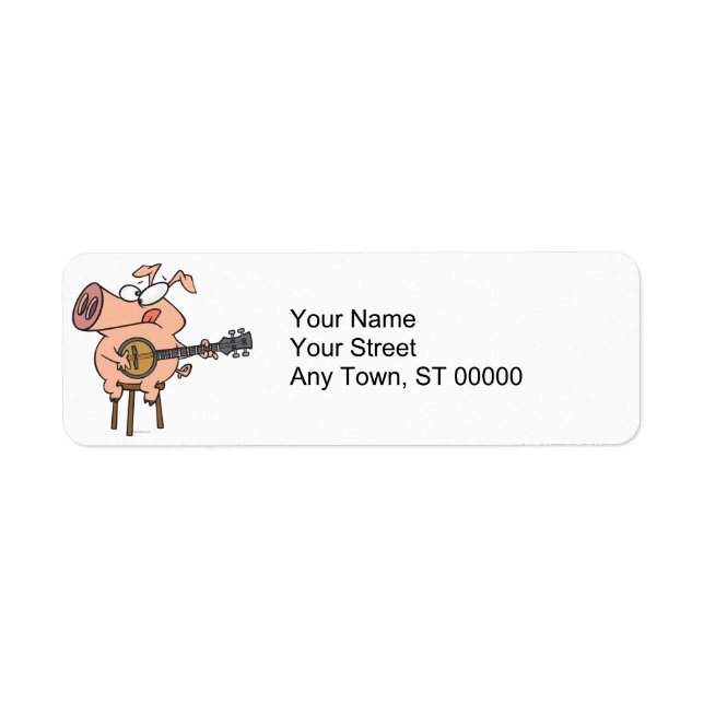 funny pig playing a banjo cartoon character (Front)
