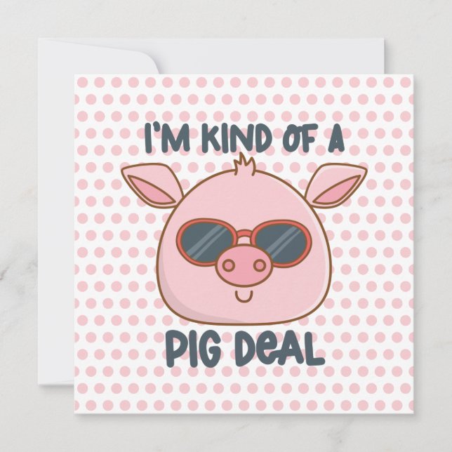 Funny Pig Pun  Card (Front)
