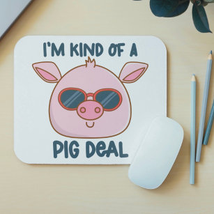 Funny Pig Pun Mouse Pad