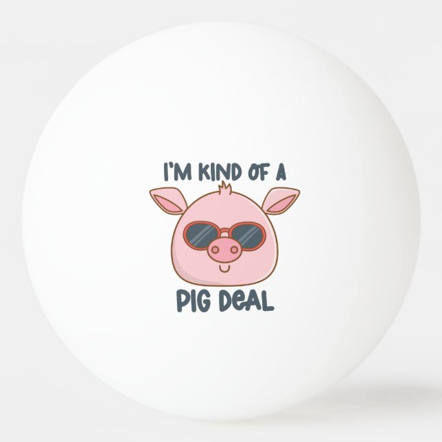 Funny Pig Pun Ping Pong Ball (Front)