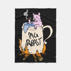Funny Pig Spit Roast Bbq Party Grill Master Gift Fleece Blanket