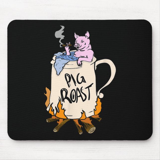 Funny Pig Spit Roast Bbq Party Grill Master Gift  Mouse Pad (Front)