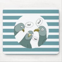 Funny Pigeon Greetings With Blue Stripes