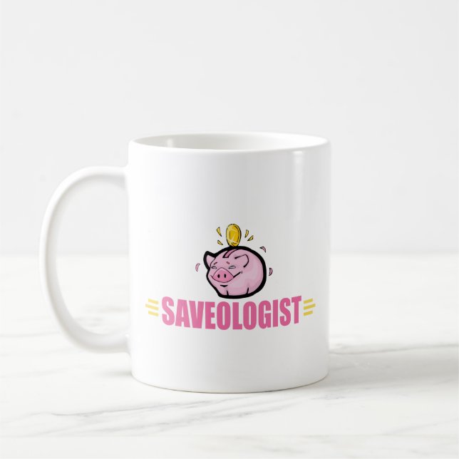 Funny Piggy Bank Coffee Mug (Left)