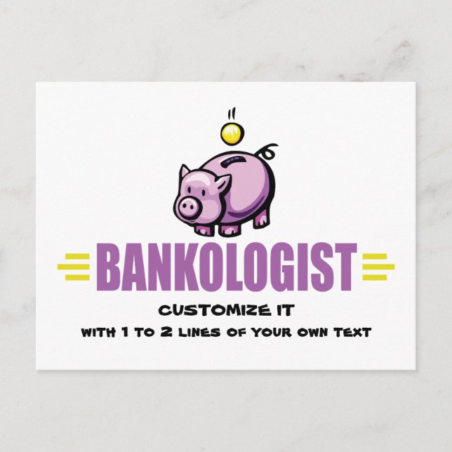 Funny Piggy Bank Postcard (Front)