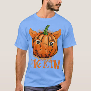 Funny Pigkin Pig Pumpkin Farmer Halloween Costume T-Shirt