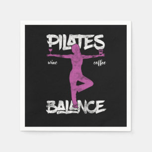 Funny Pilates Balancing Yoga Fitness Wine Drinker  Napkin