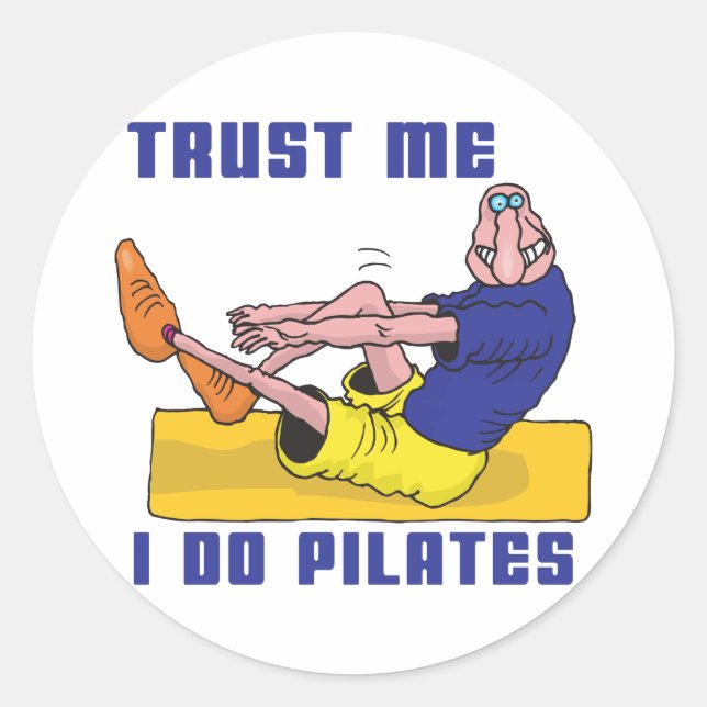 Funny Pilates Classic Round Sticker (Front)