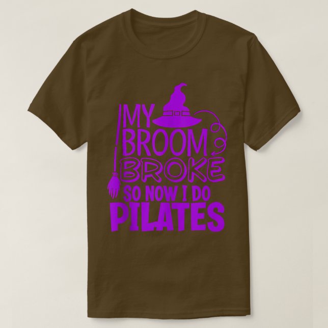 Funny Pilates Halloween Gym Exercise Witches Hat B T-Shirt (Design Front)