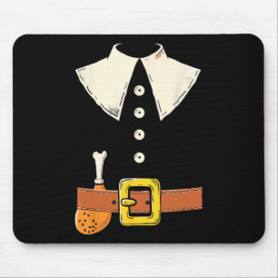 Funny Pilgrim Costume Turkey Leg Thanksgiving Than Mouse Pad