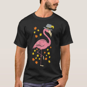 Funny Pilgrim Flamingo Thanksgiving Fall Autumn Co T-Shirt