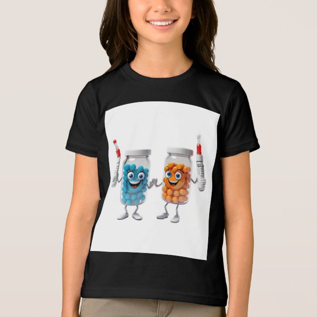 Funny Pill Bottle Tee  girls (Front)