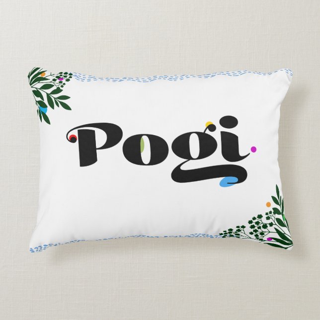 Funny Pillow 'Pogi' Filipino Boho Accent Pillow (Front)